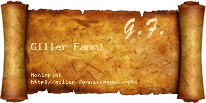 Giller Fanni névjegykártya